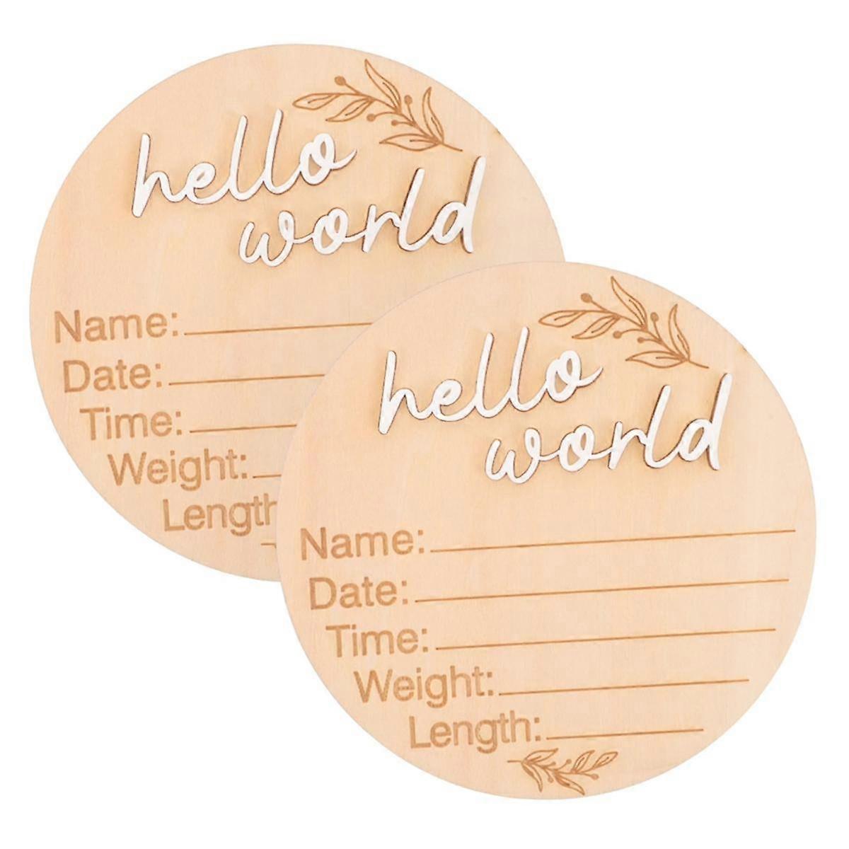 6PCS Bulletin Board Pendant Commemorative Plaque Wooden Name Announcements Announcement Board Announcement Round Wood