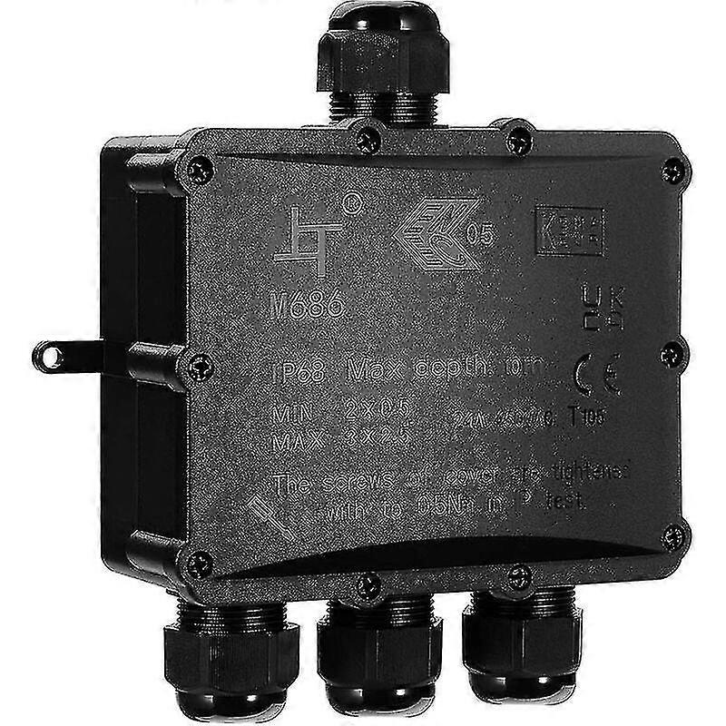 IP68 Waterproof Junction Box - 4 Way Cable Connector for 8-12mm Cables