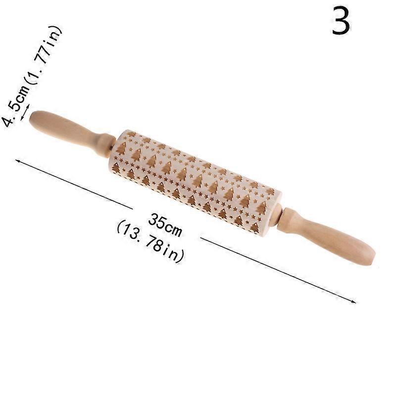 Handhold Embossed Rolling Pin Multipurpose Christmas Pattern Rolling Pin Practical Kitchen Baking Gadgets New