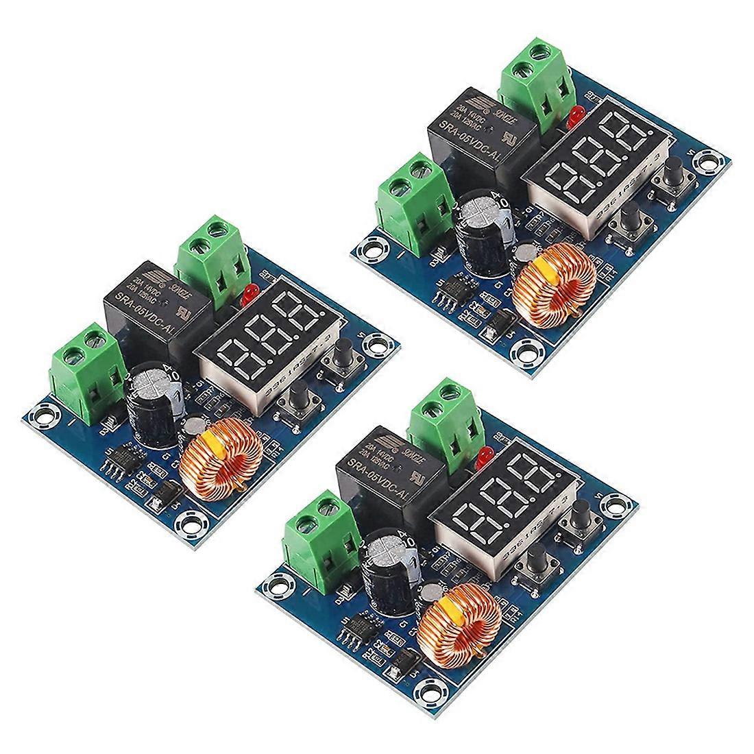 3PCS DC 12V-36V Voltage Protection Module Digital Low Voltage Protector Disconnect Switch Over Disc