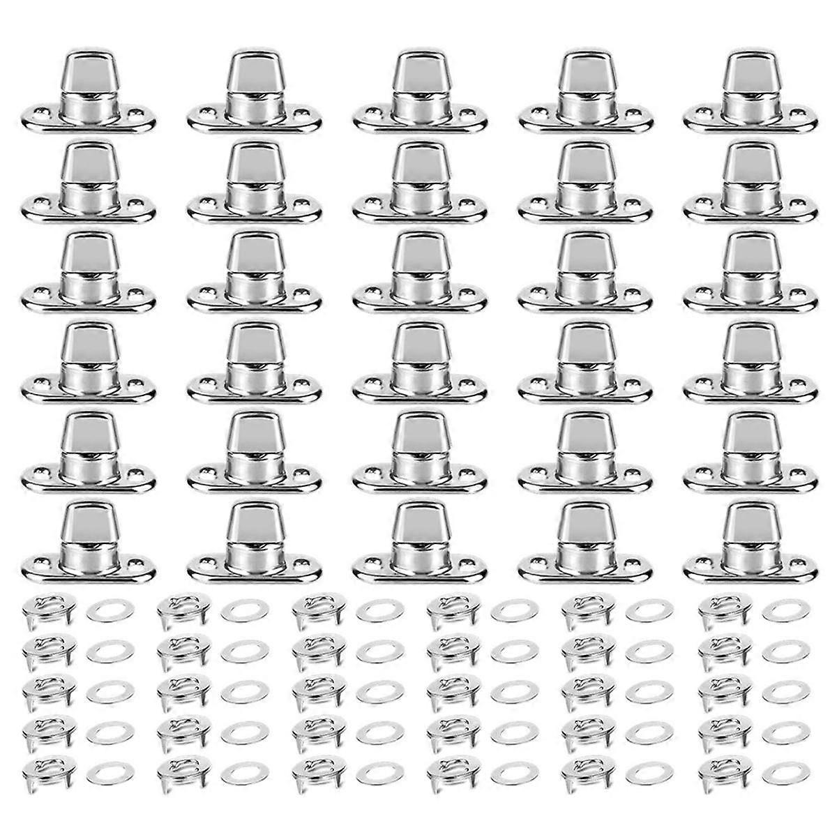 30 Piece Set Grade Twist Lock Fasteners Turn Button Eyelet , Mounting Screws for Canvas Marine Fast