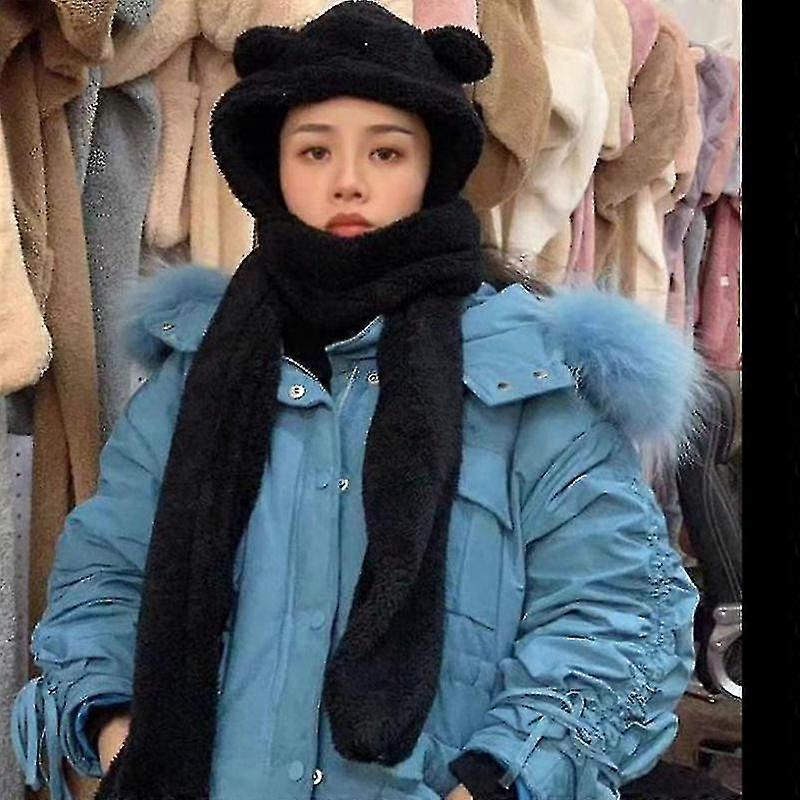 Winter Keep Warm Appa Bucket Hat White Lamb Wool Cap Outdoor Tide