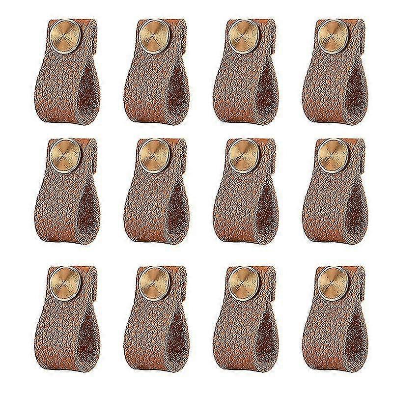 Leather Drawer Handle 12 Packs Leather Dresser Knobs
