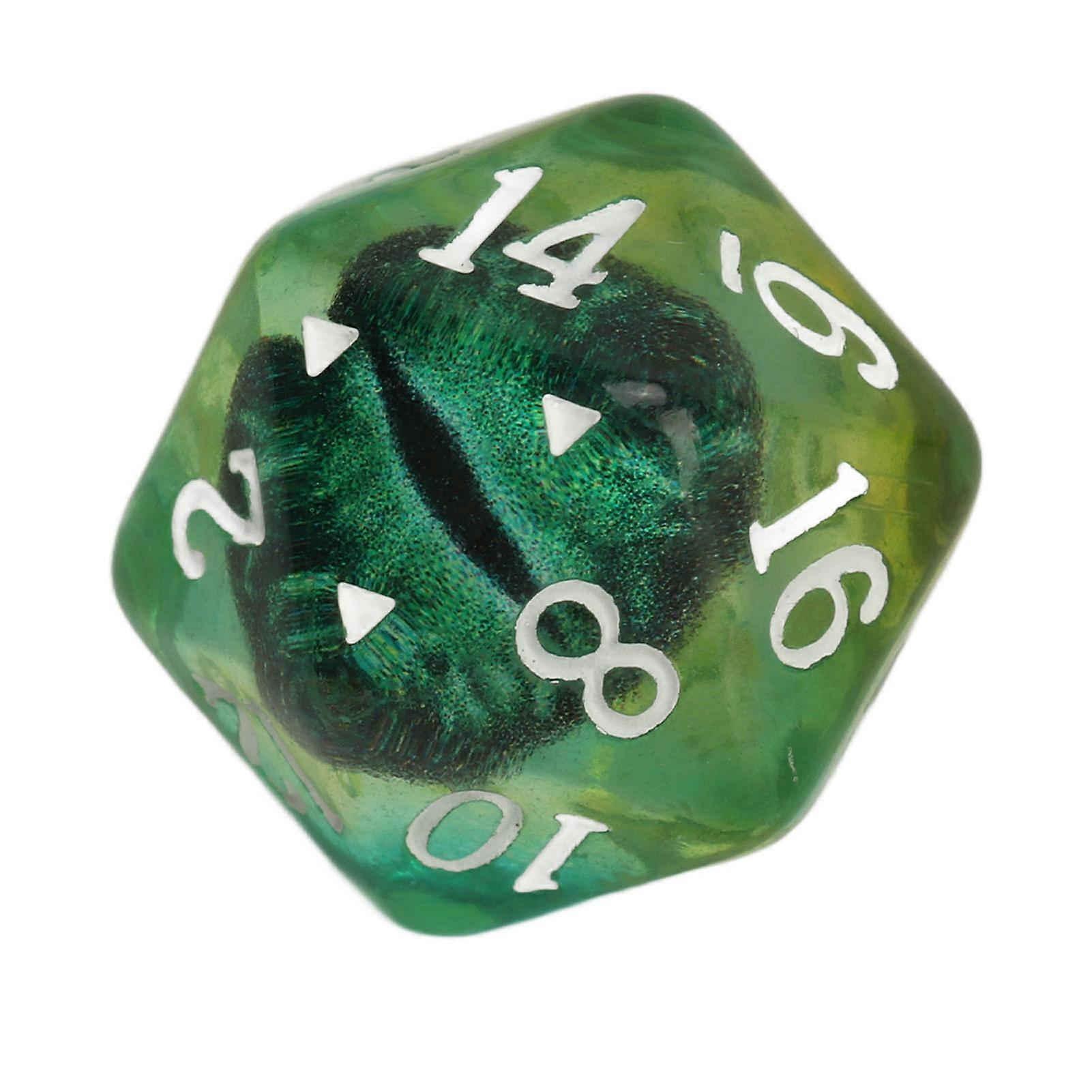 18 Sided Dice Resin Handmade for Table Game Desktop Office Halloween Decorations Green