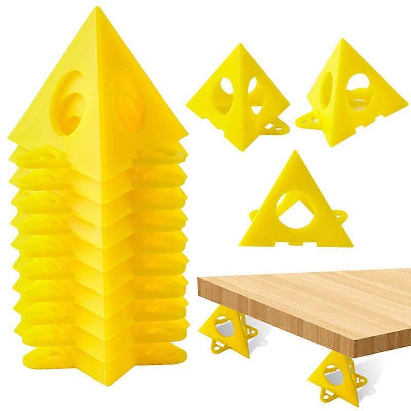 Set Of 10 Yellow Pyramid Shaped Cupboard Door Brackets