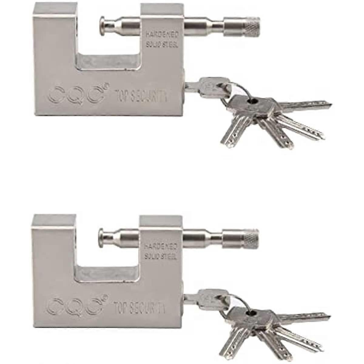 2Pcs 104mm Padlock Heavy Duty Container Padlock High Security Door Lock with 10 Keys Solid Steel Hardware Integral Lock