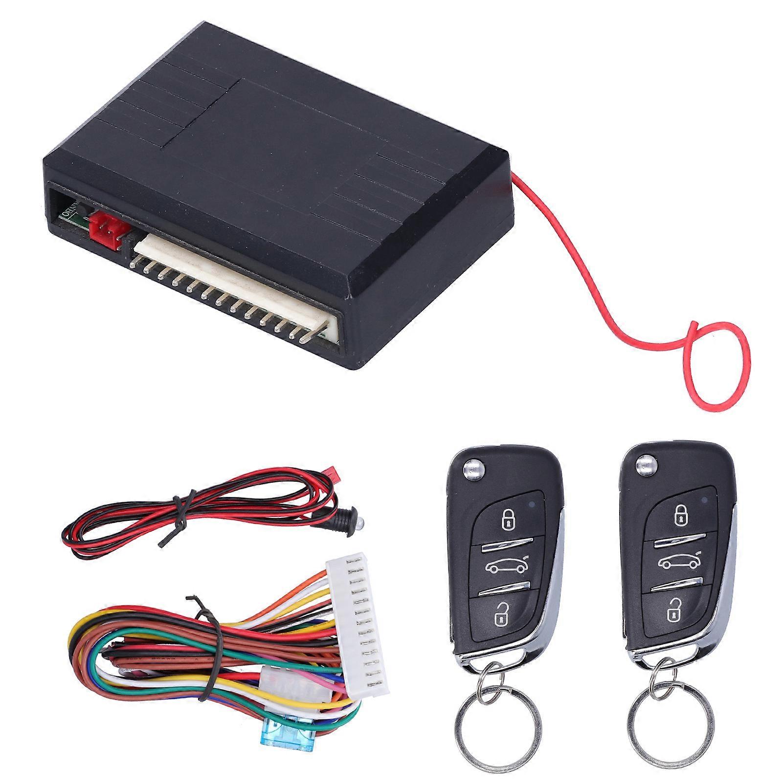 Universal Remote Control Security Door Lock Kit Auto Keyless Entry System W/LED Indicator