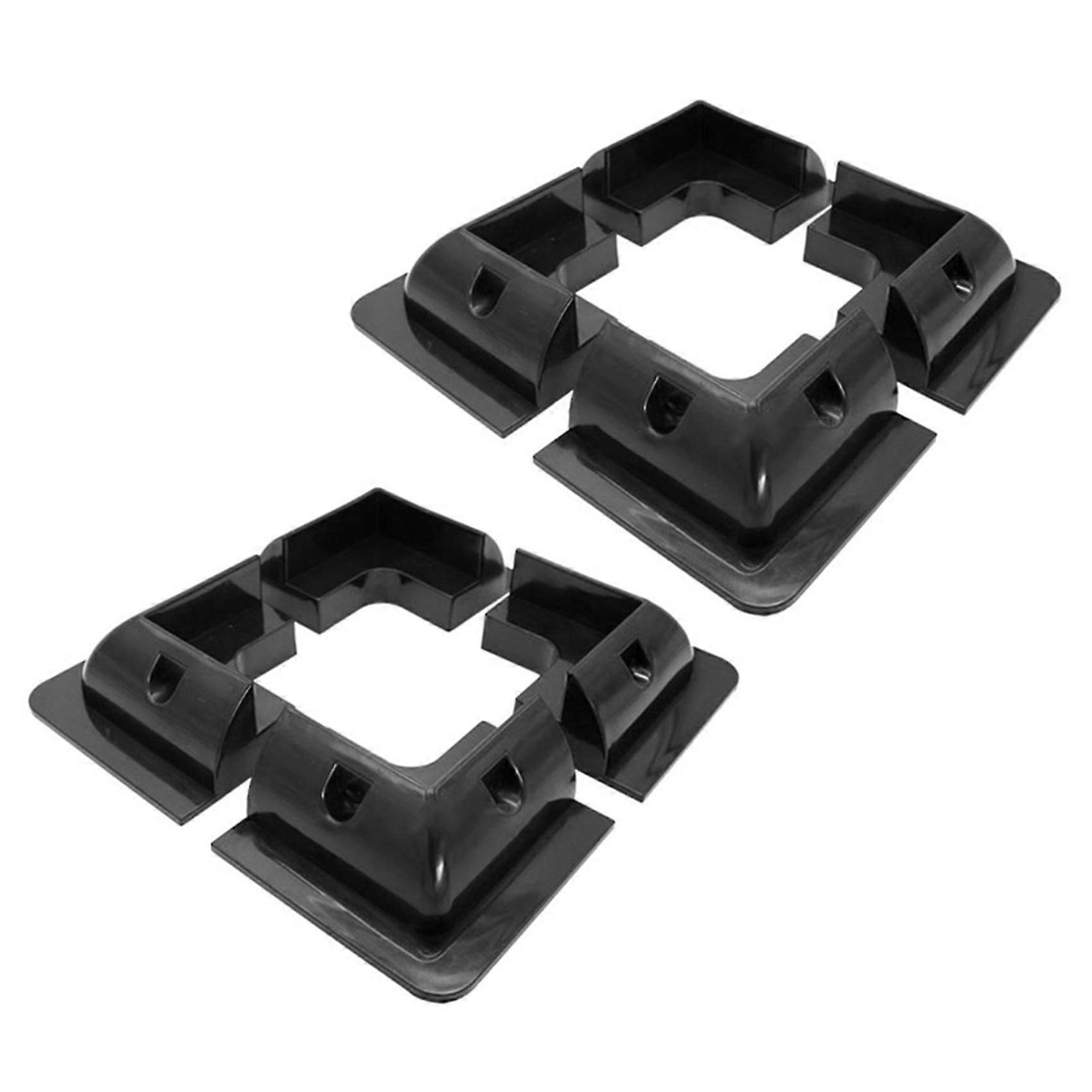 8pcs Rv Solar Panel Mounting Brackets Black Drill-free Corner Bracket Support For Rv Boat Caravans