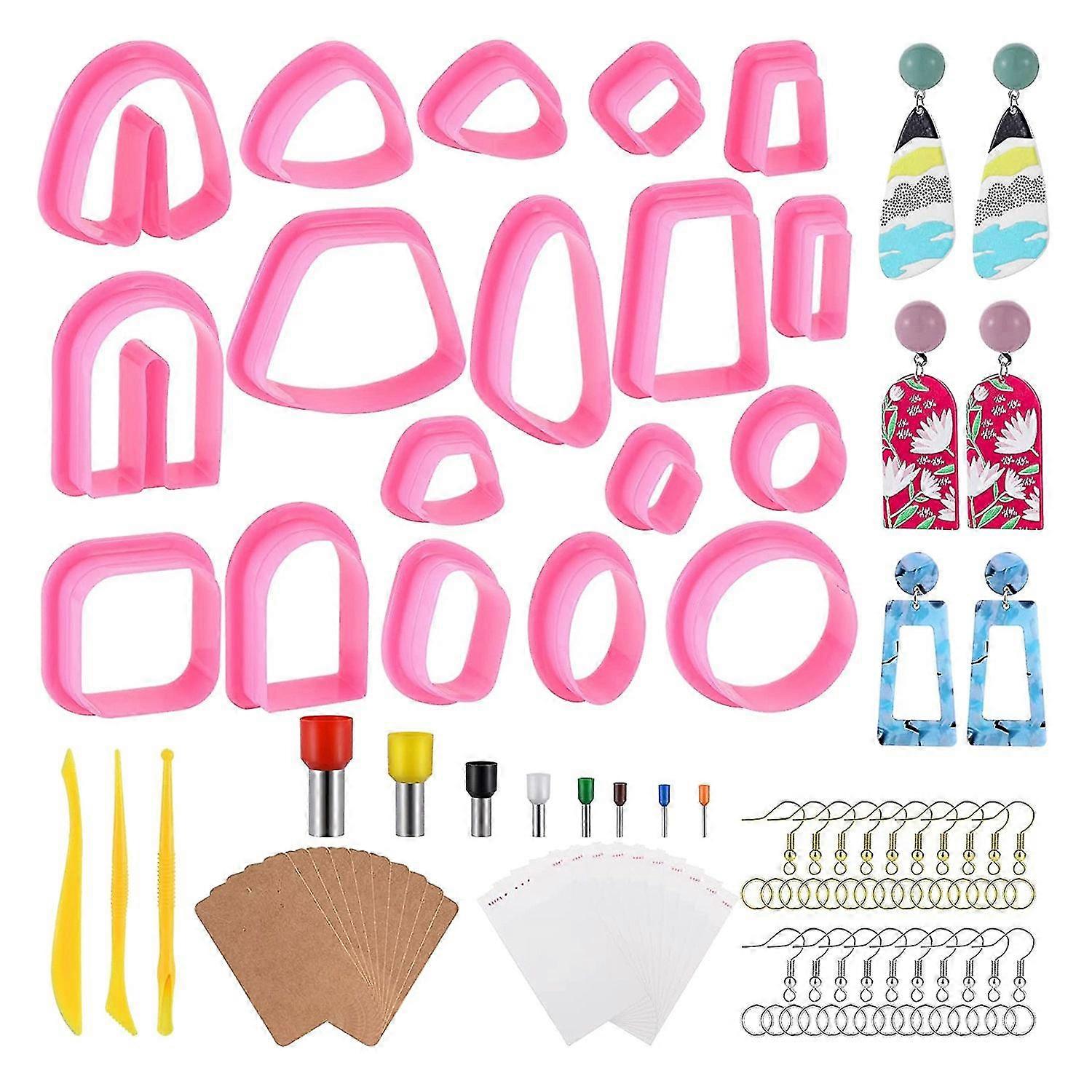 Polymeer klei, klei oorbel klei klei klei beeldhouwen klei oorbel making kit, roze