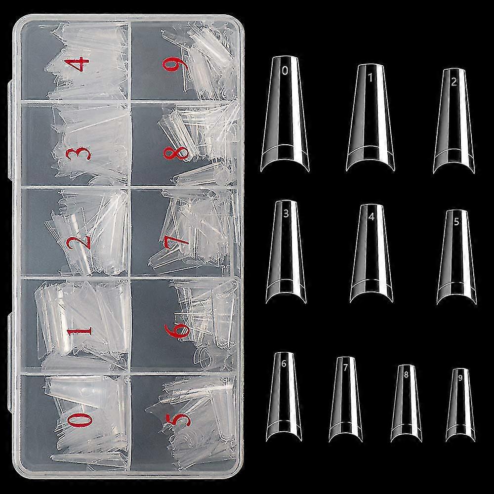 Fake Nail Coffin Shape Long 500pcs Clear Tips For Acrylic Nails