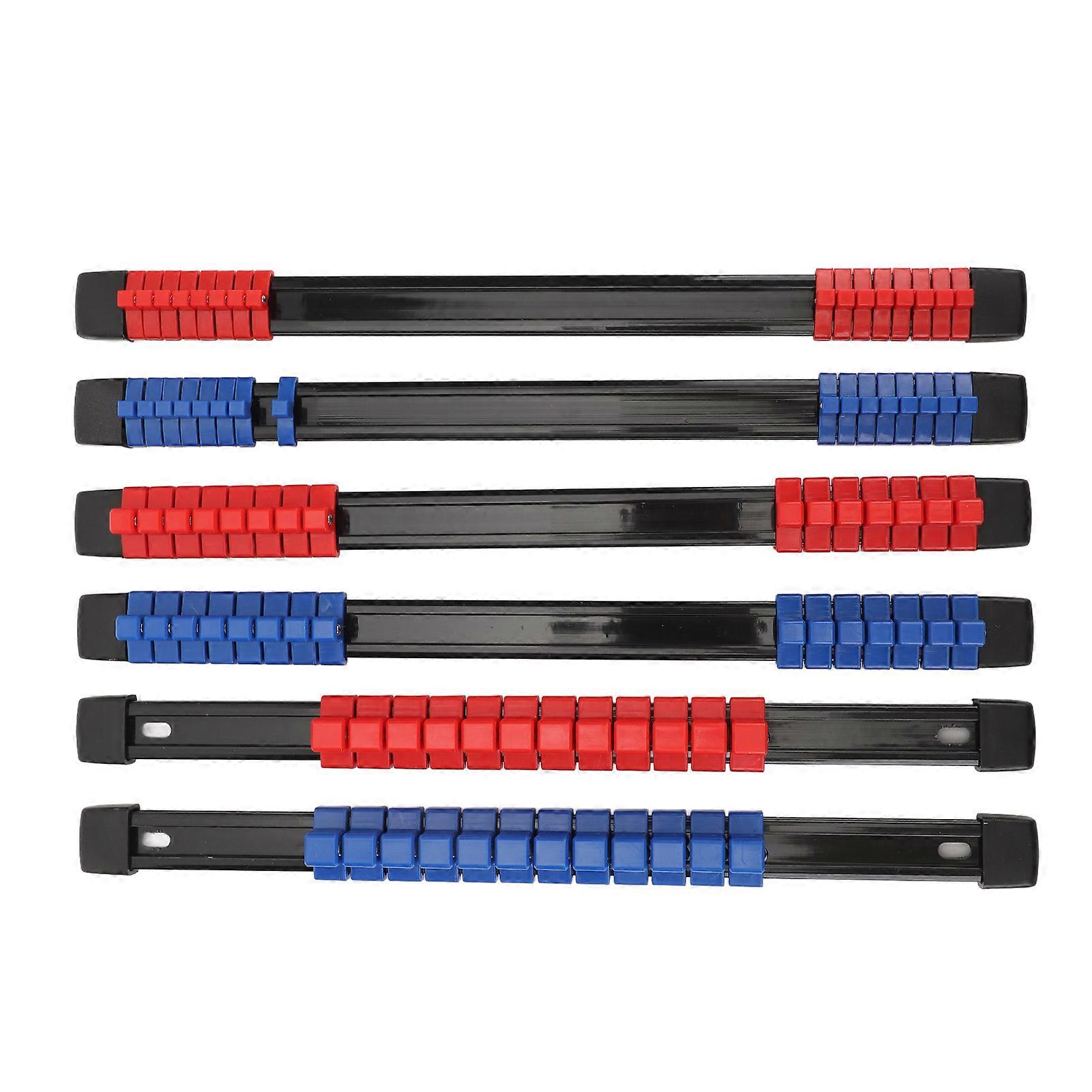 6PCS Drive Socket Organizer Holder 1/4in 3/8in 1/2in SAE And Metric Socket Holder Rail for Shallow Deep Sockets