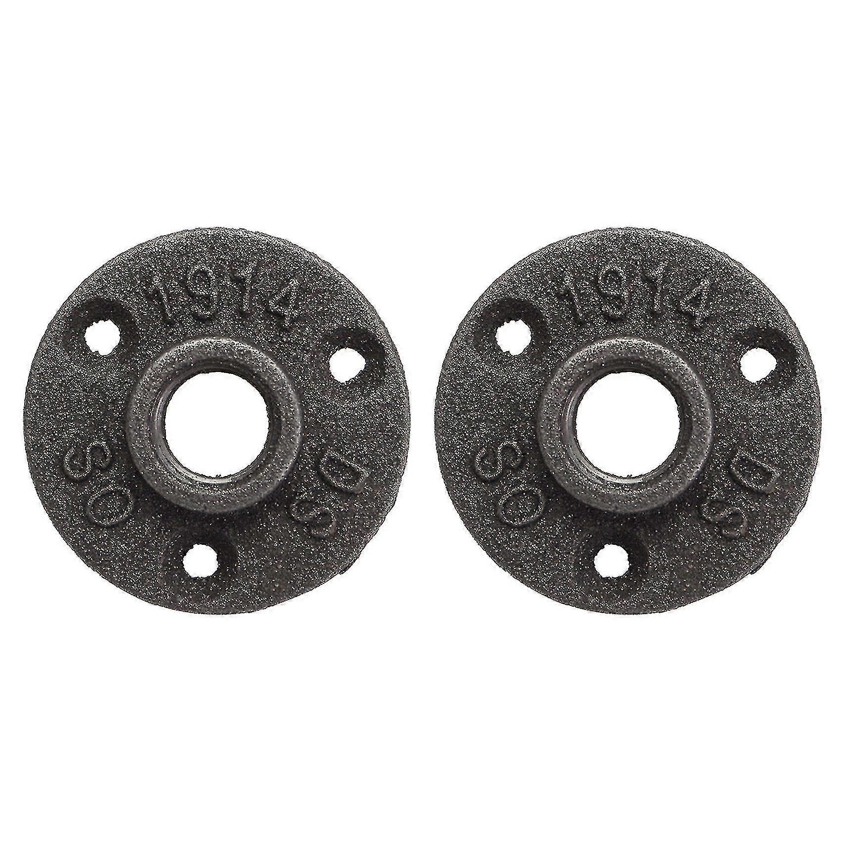 2x 1/2 Inch Black Cast Iron Pipe Fittings Floor Flange Bsp Threaded