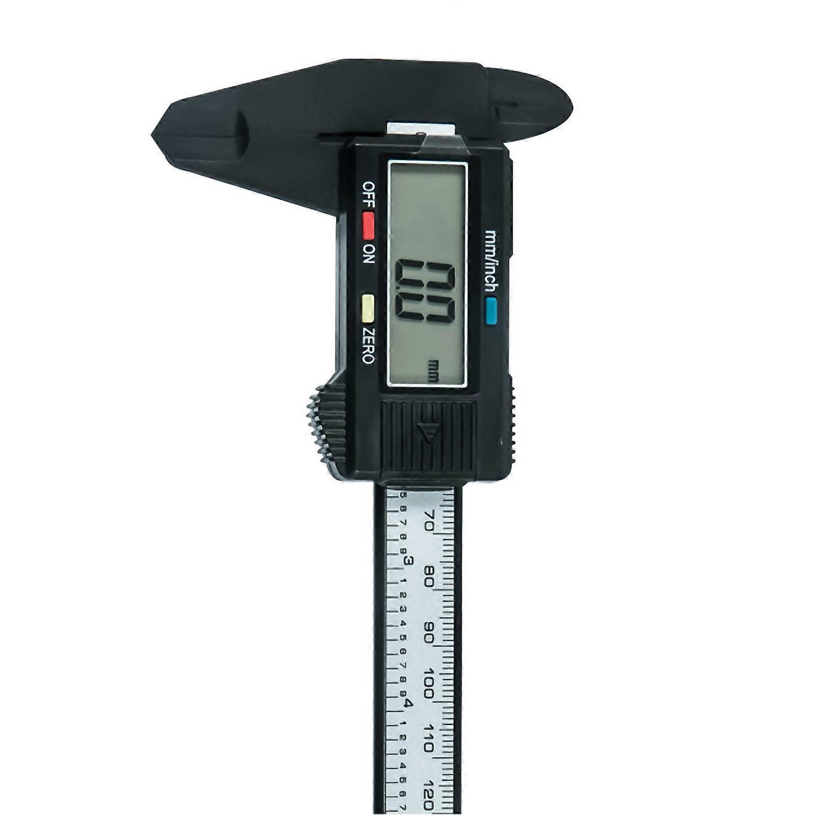 Plast elektronisk Caliper LCD-skjerm Digital Caliper for indre og ytre diameter måling Black Shell