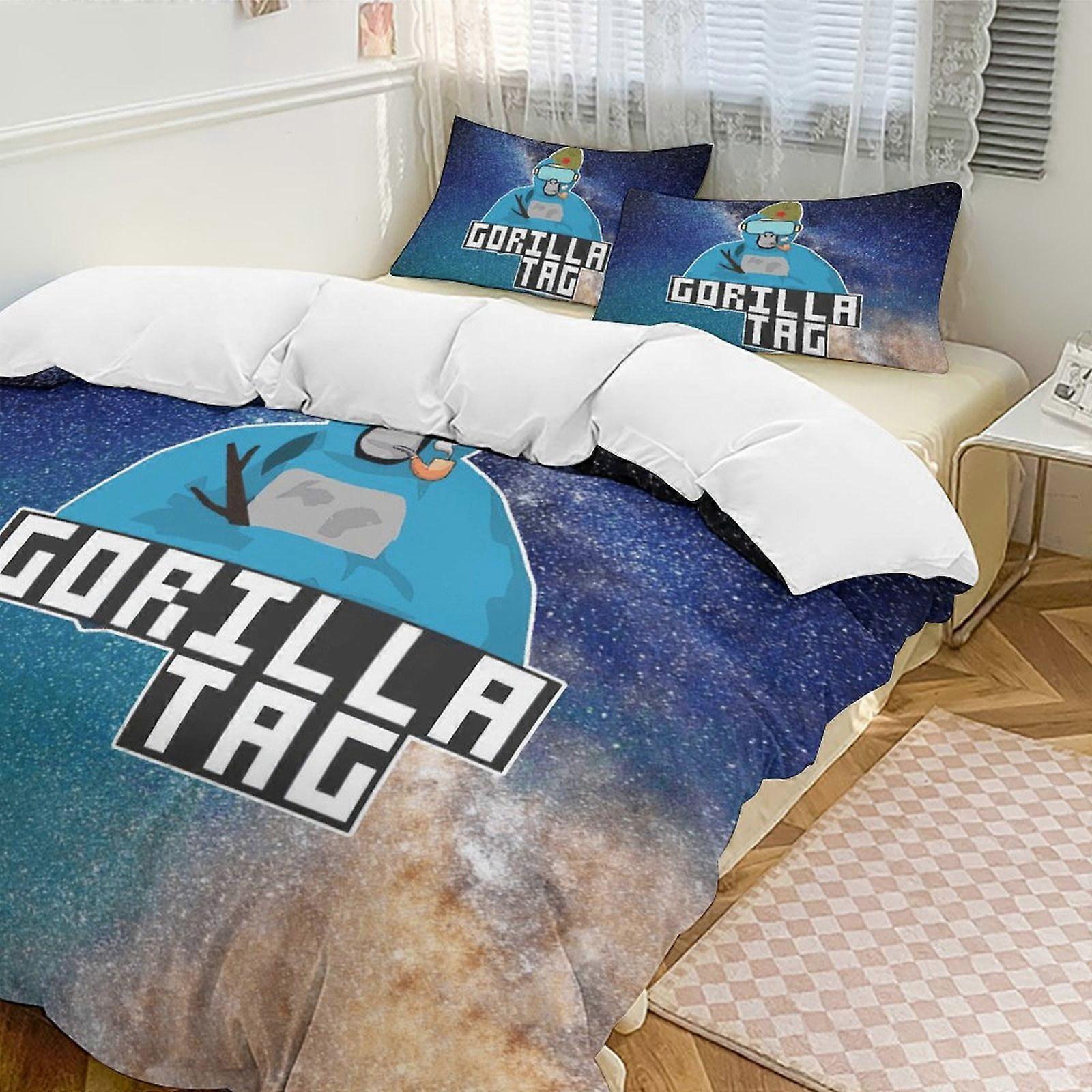 v7257  Bed Sheets Bedding Galaxy Gorilla Tag Comforter Set Soft 3 Pcs Twin Bedding Sets Thicken for All Season, 1 Comforter  2 Pillow Shams  Bed Sheet
