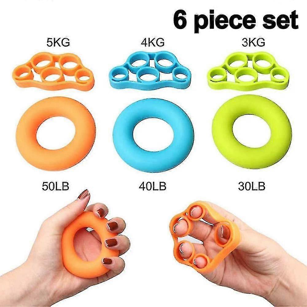 Hand Grip Strengthener,finger Exerciser, Grip Strength Trainer (6 Pcs),finger Stretcher For Arthriti