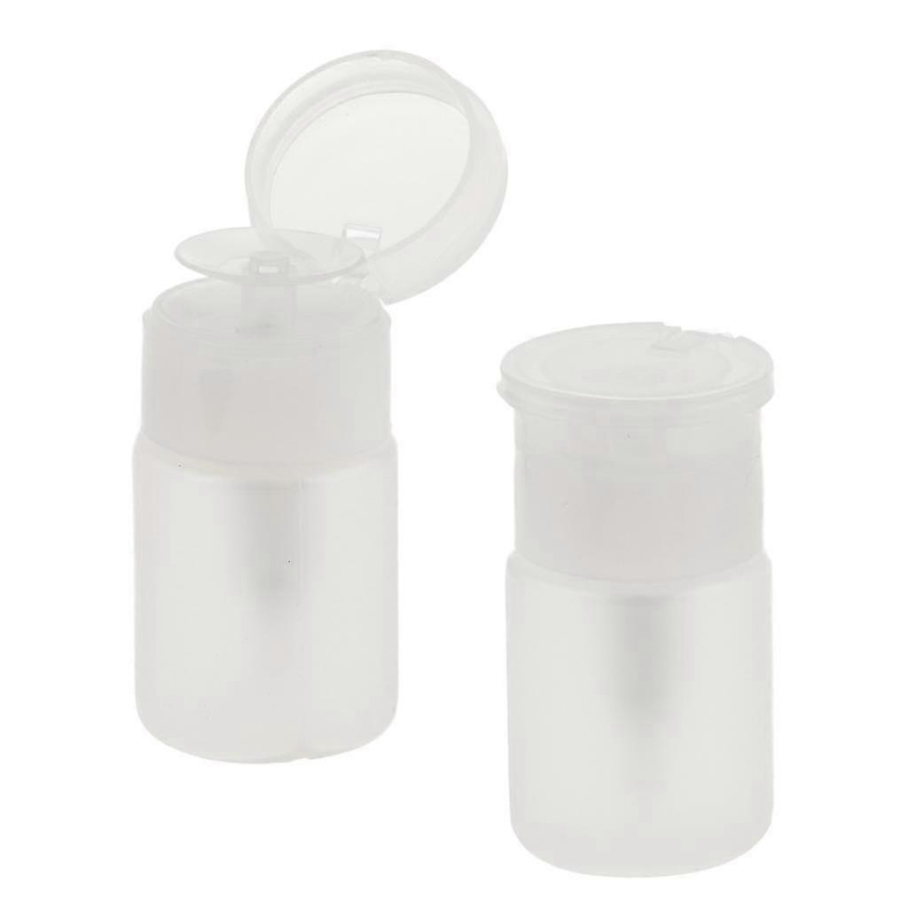 2x Nail Polish Remover Liquid Push Down Press Pumping Pump Dispenser Bottle