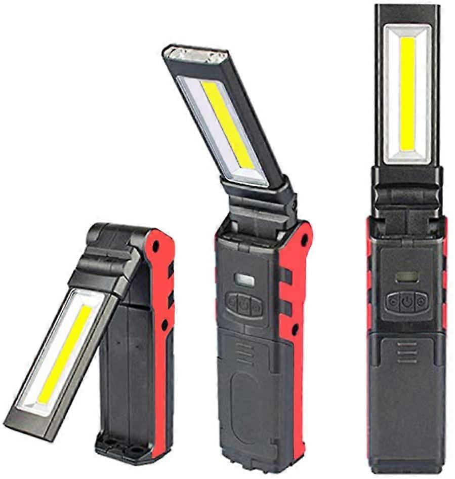 Usb Rechargeable Work Lamp, COB Flashlight Torch,LED Inspection Lamp with Magnetic Base (1 PC)