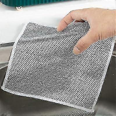 10PC Nouveau torchon en fil multifonctionnel anti-rayures, chiffons de vaisselle en fil multi-usages, chiffons à vaisselle en microfibre-Yvan