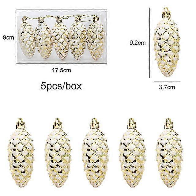 5 stk malede fyrretræskugler hængende vedhæng Lystigt træ dekoration til hjemmet Xmas Ornament Gave Navidad 2023