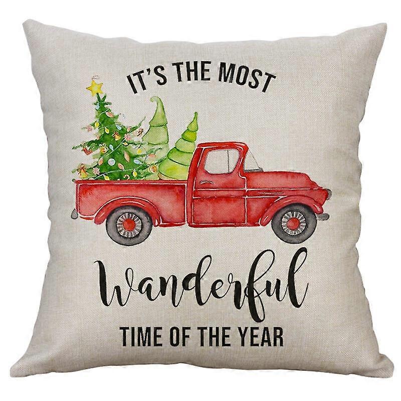 COZZSNUGE Set Of 4 Christmas Cushion Covers - 45x45 Cm Velvet Snowman Gnome Truck Holiday Pillowcases