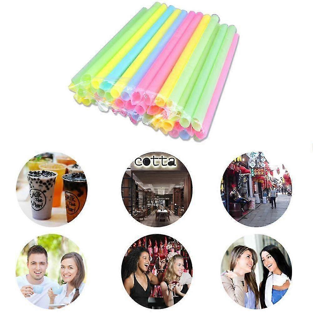 100pcs Disposable Drinking Straws Bubble Tea Smoothie Milkshake Milktea