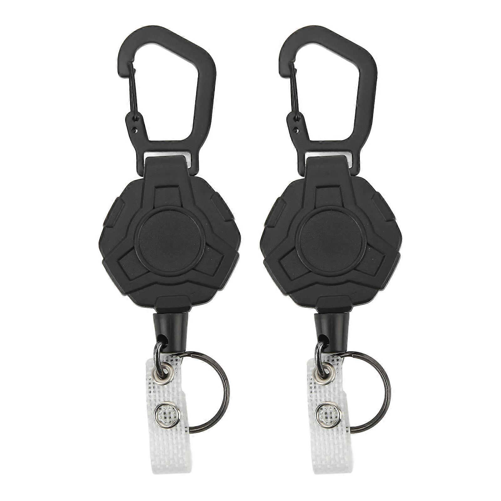 2Pcs Retractable Key Ring Holder High Elasticity Keychain Keys Chain for Outdoor