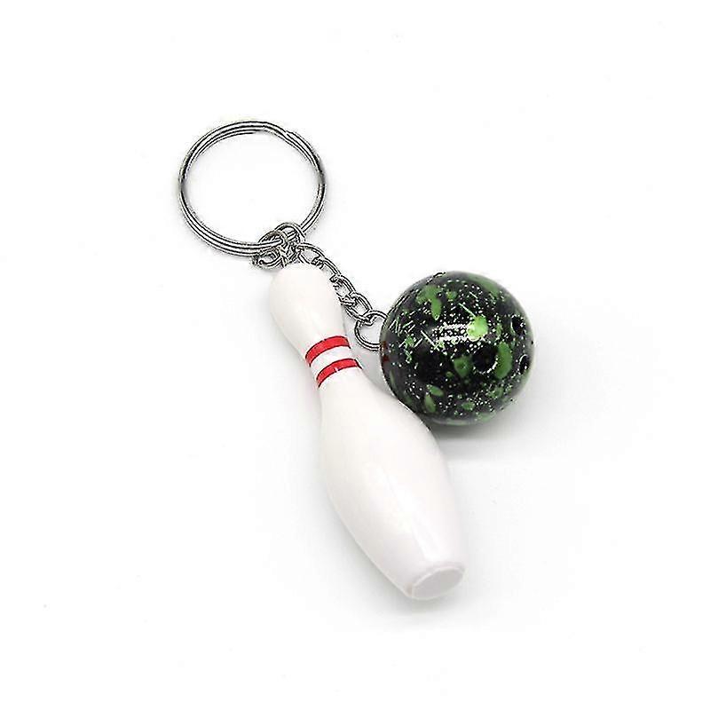 Jinxiu Bowling Pin Keychains Mini Bowling Ball Keyring Porte-clés pour promotion Cadeau Bowling Party4pcsred + bleu + vert + violet