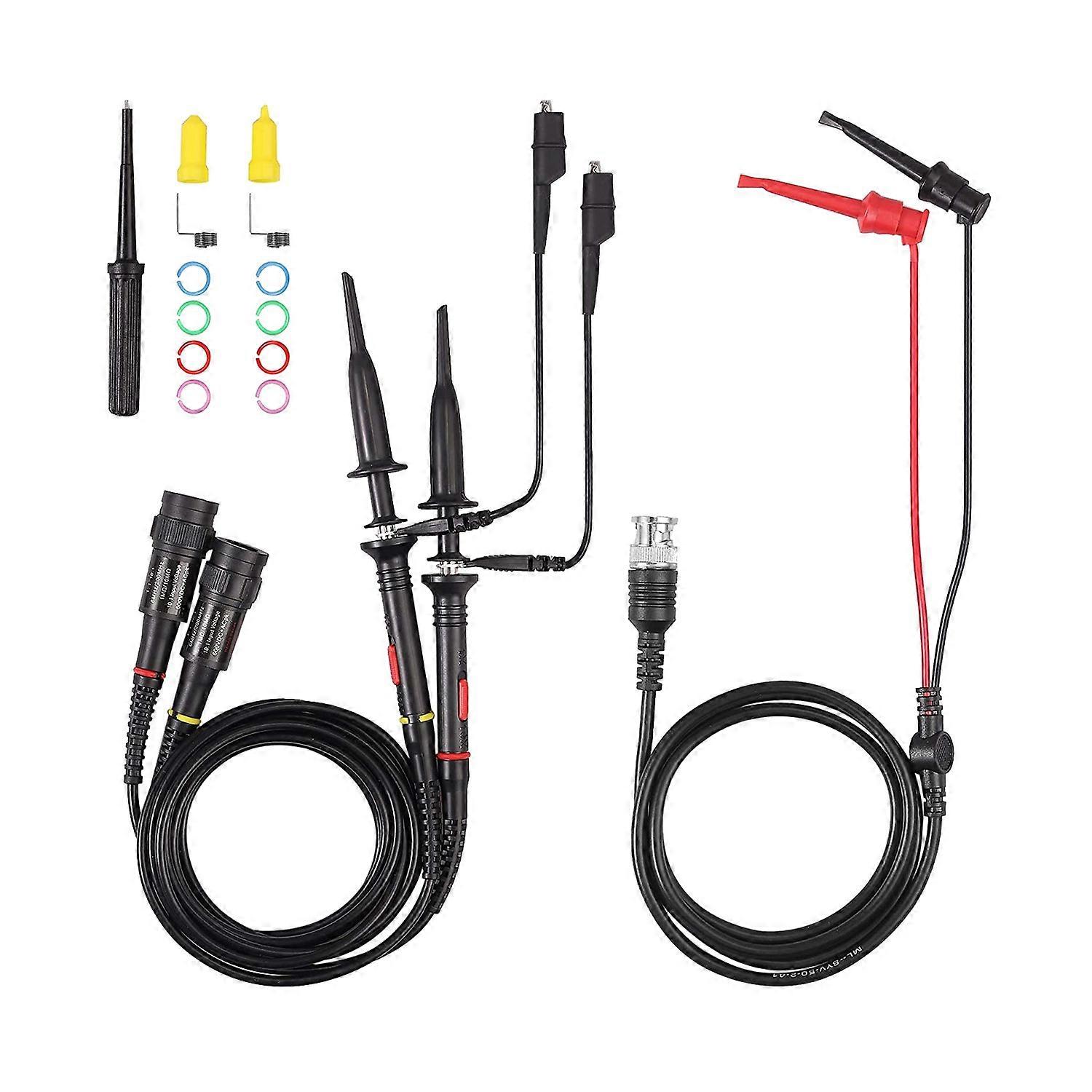 P2200 Oscilloscope Probe with Accessories Kit 200MHz Oscilloscope Clip Probes 1X 10X with BNC Mini Test Lead