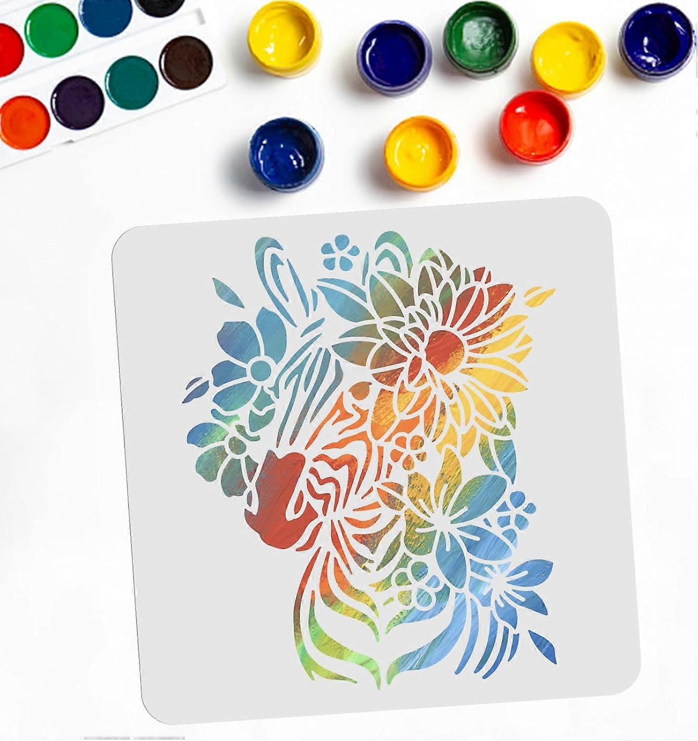 Zebra Stencil Zebra Flower Template Zebra Drawing Painting Stencils 11.8"11.8" Reusable Zebra Animal Print Stencils for Wood Walls and Crafts Decor