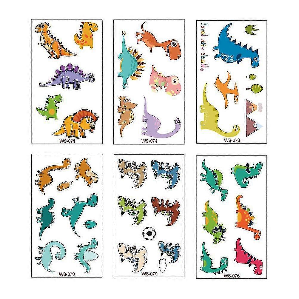 20 Sheets Dinosaur Design Temporary Tattoos Waterproof Stickers Environmentally Friendly Self-adhesive Decals Dcor