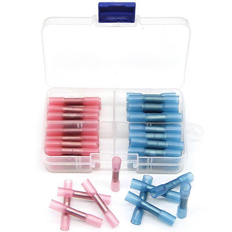 50PCS防水シール熱収縮クリンプターミナ電線スプライスケーブル絶縁コネクタ22-14AWGキット2サイズ