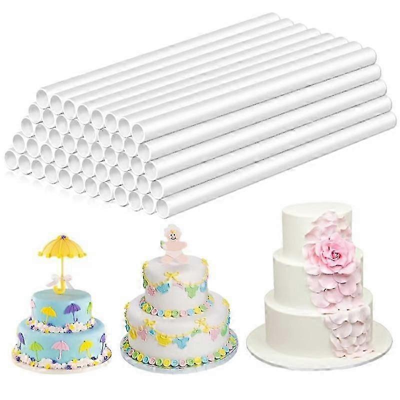 50PCS Plastic Cake Dowel Rods to Support Layered Cake Stacking Dowel Straws
