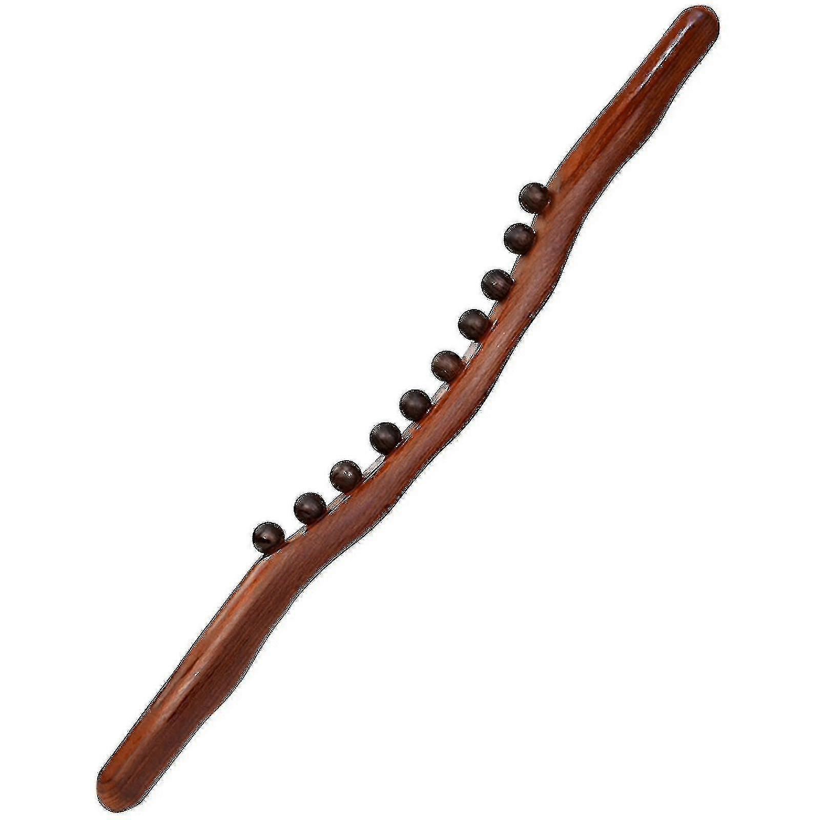 木製マッサージスティックボディスクレイピングマッサージャースパセラピーマッサージツール脂肪、筋肉のリラクゼーションHkサイズ8ビーズカラーブラウン|フルーゴNZ