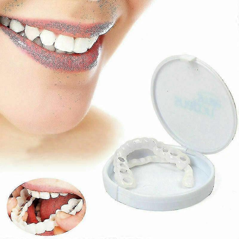 False Teeth Upper + Lower Dental Veneers Dentures Tooth Cover Set