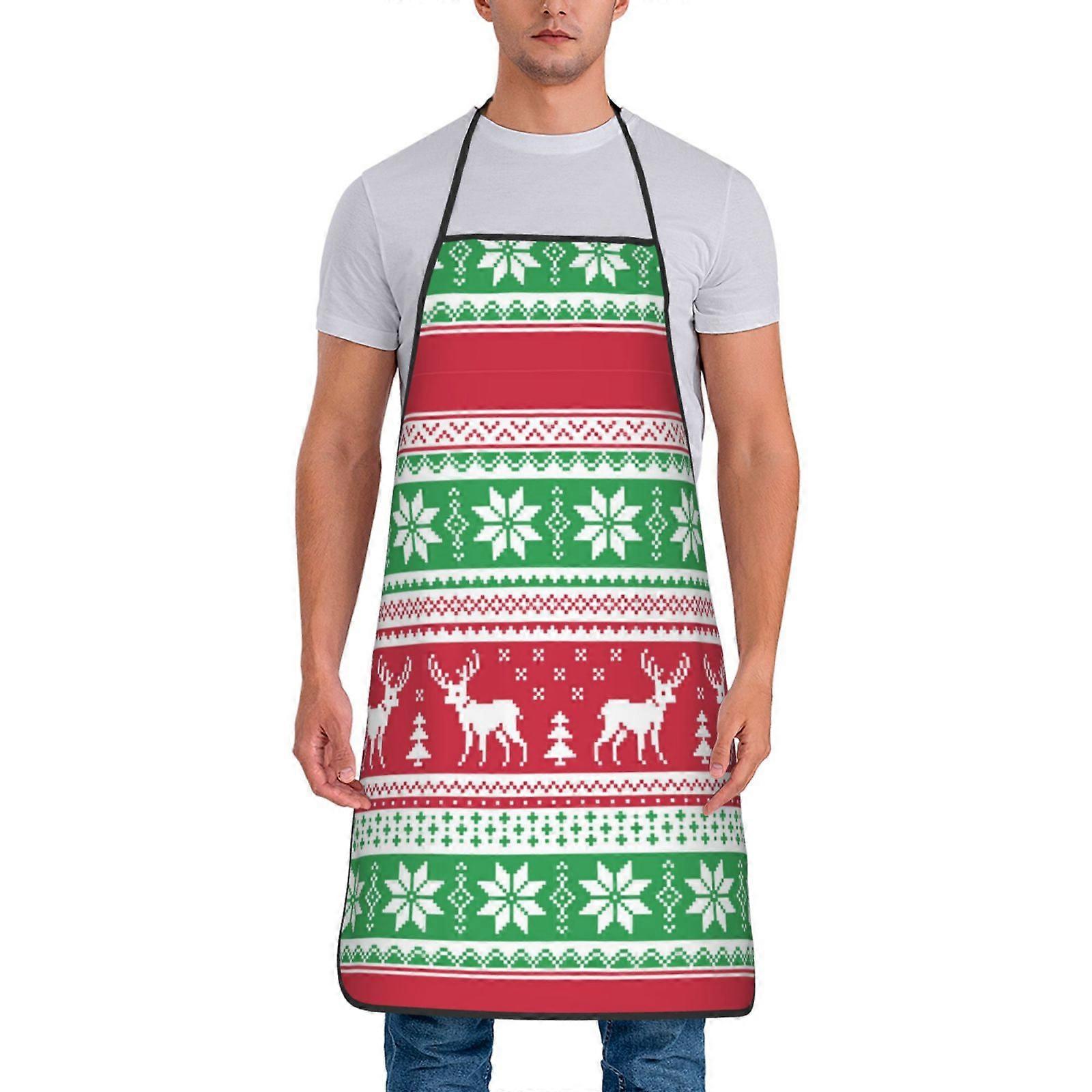 عيد ميلاد سعيد 2024 لطيف سانتا نمط ساحة مقاوم للماء المطبخ المنزلي الطبخ الخبز ساحة البستنة للنساء الرجال 29