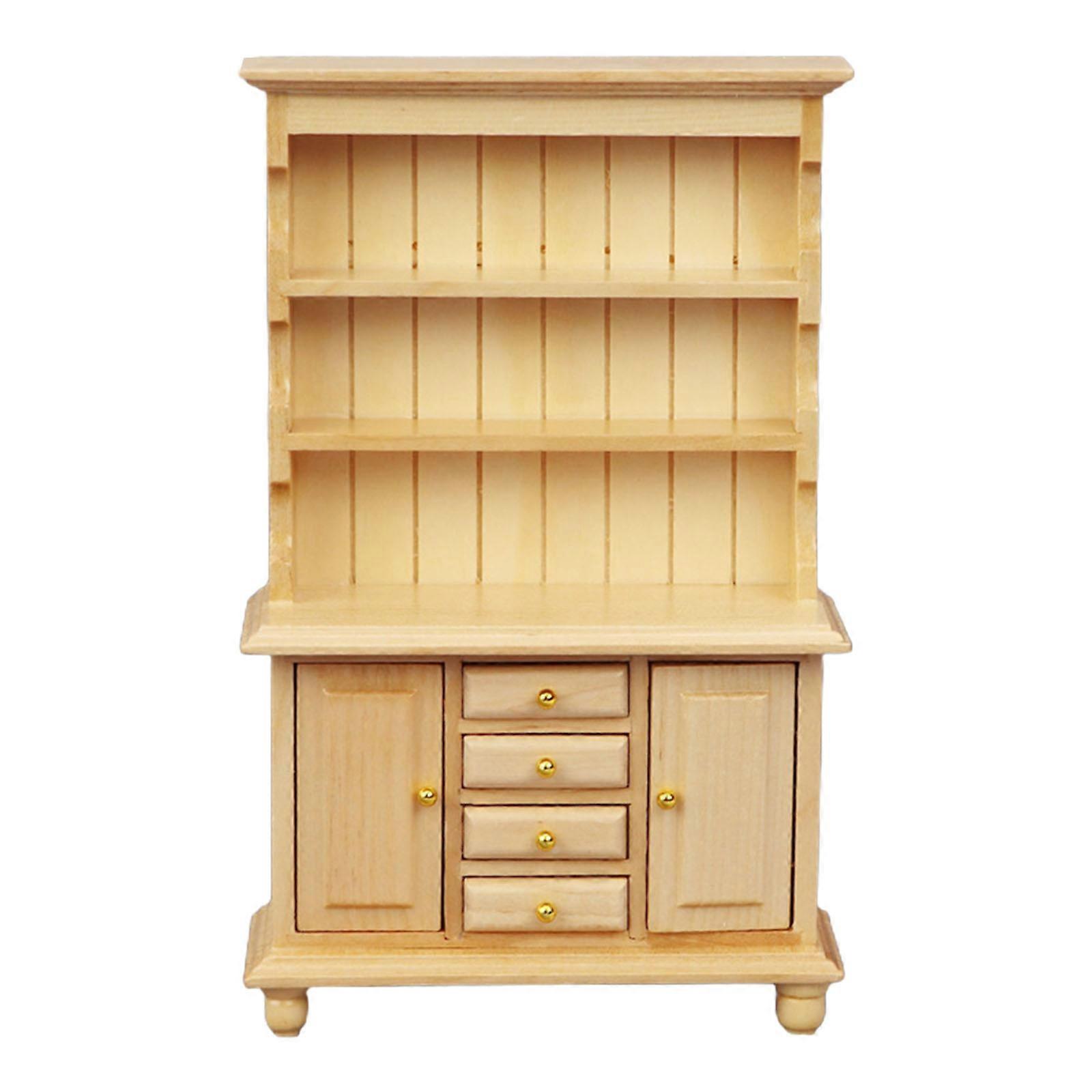 Mini Portable Dollhouse Display Cabinet Bookcase Model Toy Elf Storage Locker