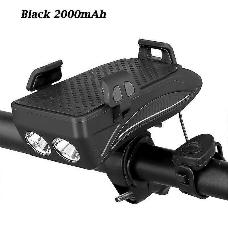 Multi-functional Front Bicycle Lamp USB Bike Light Built-in 2000 mAh /4000 mAh Battery with Phone Holder+Bike Horn Function