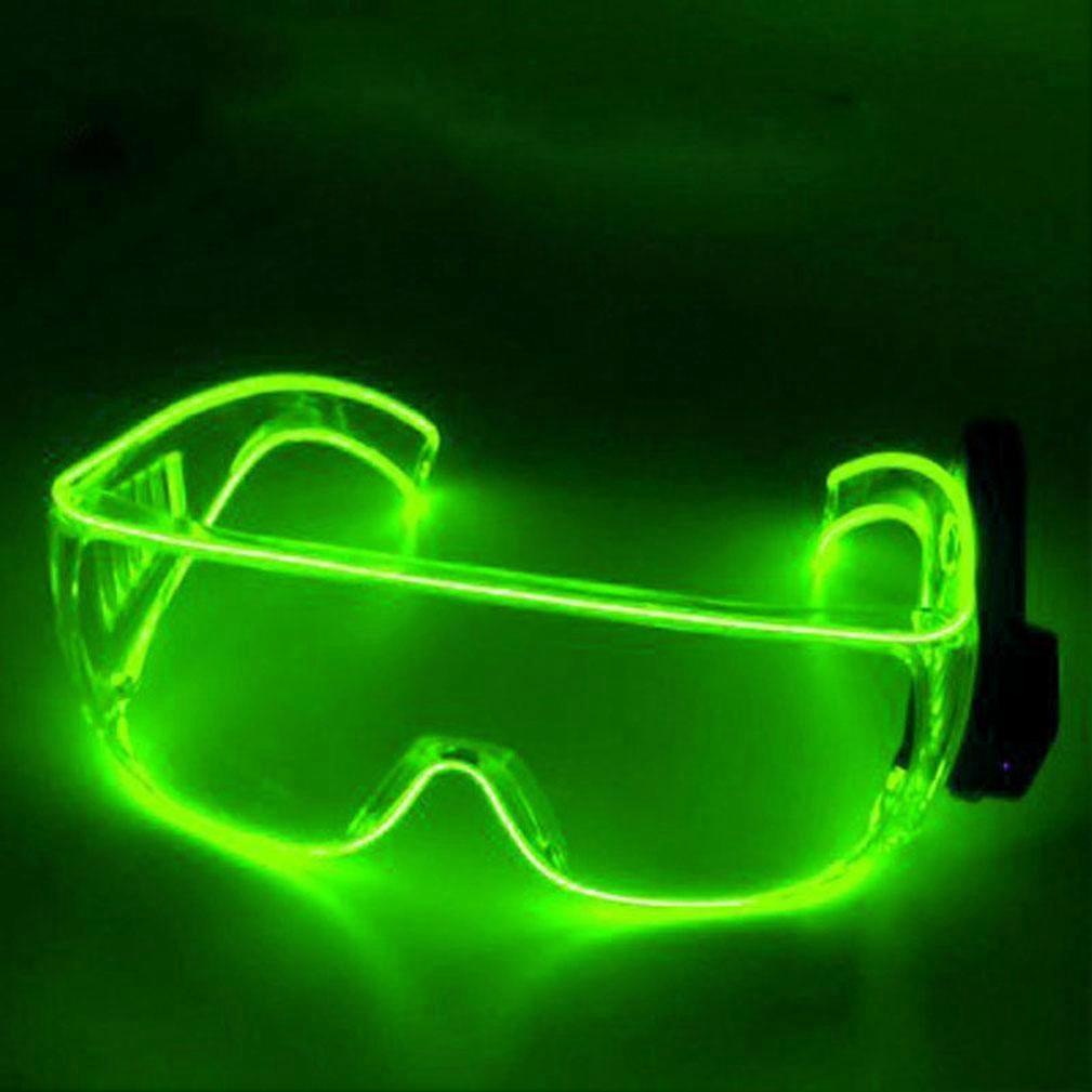 LED Transparent Glasses with Luminous Wireless EL Glasses Light Up Eyeglasses for Cosplay Rave Festivals Halloween Bars Clubs Parties