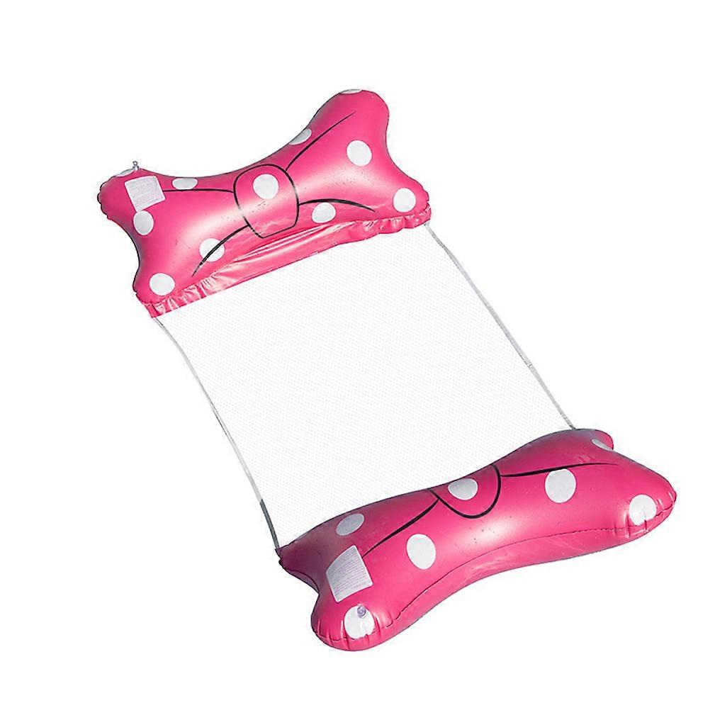 Pink Bow Tie Inflatable Float Hammock Portable Water Suntan Floating Bed