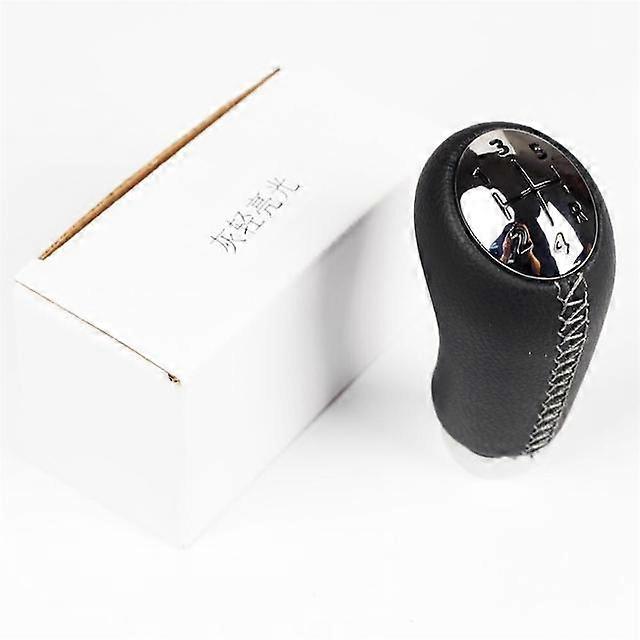 Leather Chrome Car Styling Gear Shift Knob Lever Shifter Pen For Renault Clio 3 Megane 2 Scenic Kangoo 2005 2006 2007 2008 2009