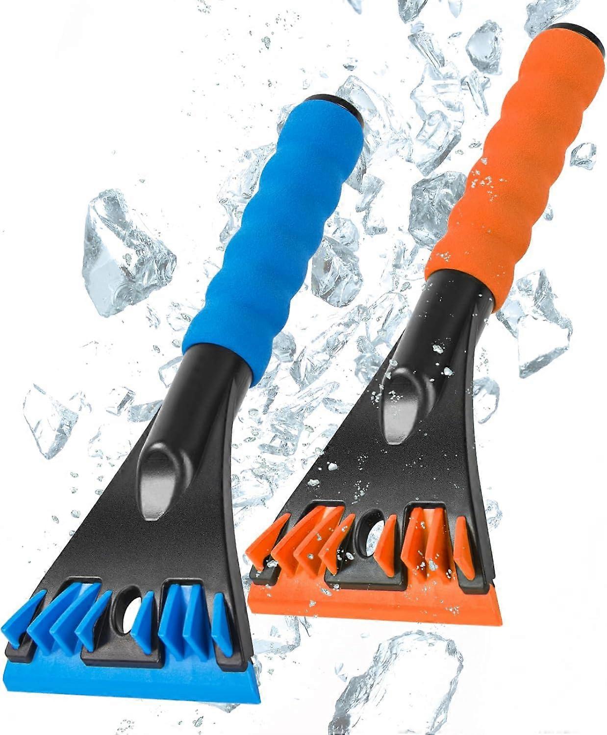 2PCS Car Windshield Ice Scraper No Scratches Double Sided Functionality Ergonomic Design Durable Construction Compact and Portable for Winter Ice Scra