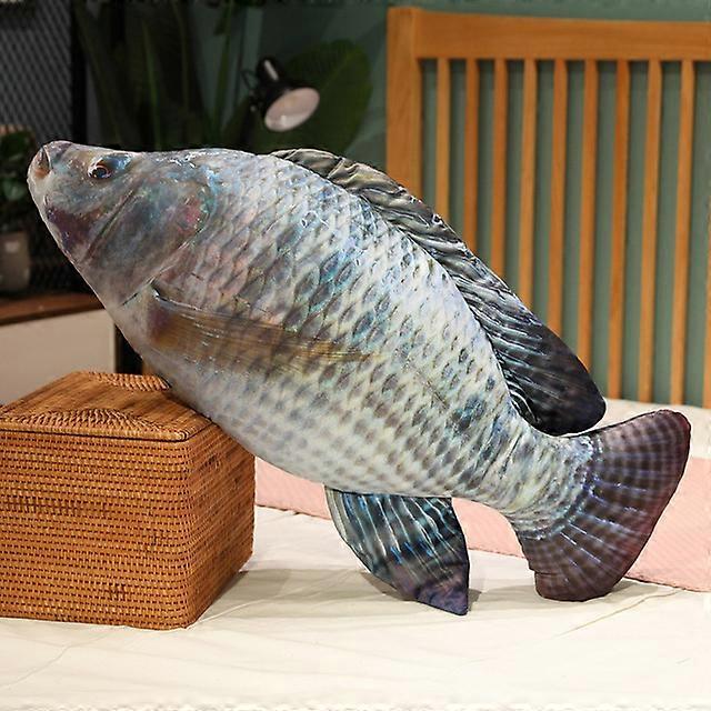 30-100CM Simulation Fish Plush Toys Realistic Tilapia Carp Bream Plush Pillow Stuffed Soft Bed Back Cushion Creative Decor Gift