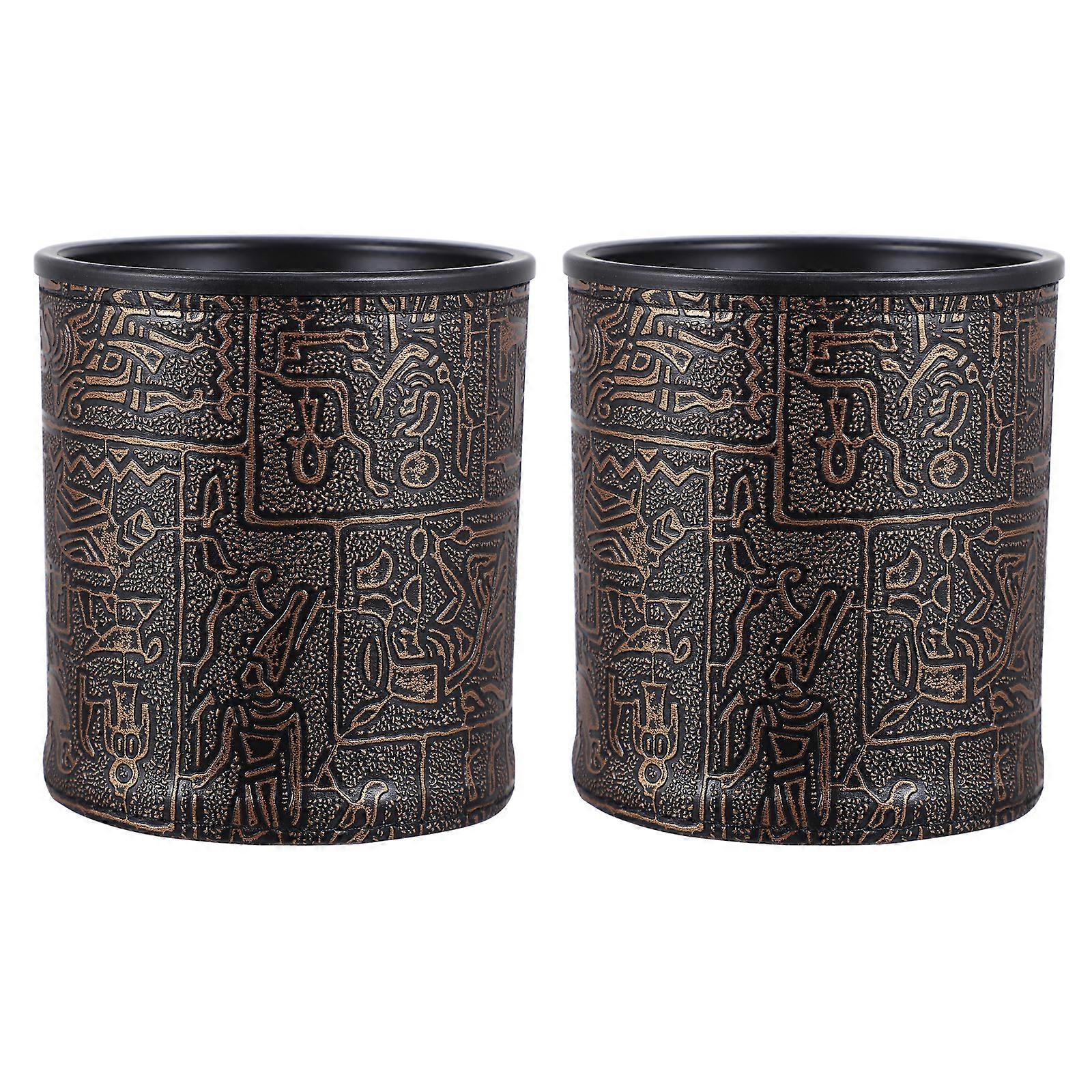 2 Pcs An Fittings Dice Stacking Mug Cup Pu Leather Dice Storage Dice Game Box