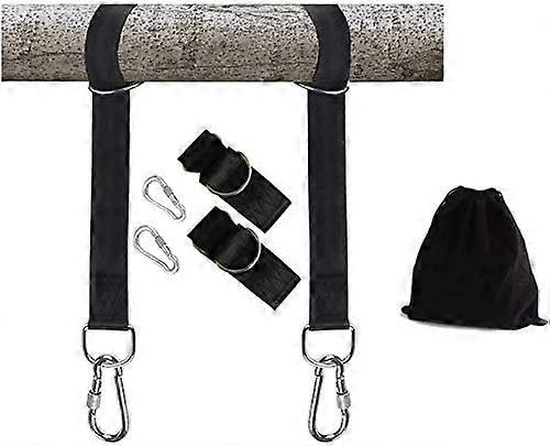 2pcs Tree Swing Straps HangingPerfect for Hammock Hanging Kit Straps (5ft, Black)