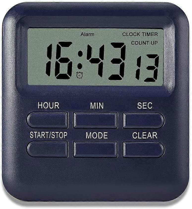 Digital Timer with 3 in 1 Clock/Alarm Clock Function, Magnetic Kitchen Timer, Countdown Stopwatch Timer, Time Management for Kitchen/Study/Sport (Dark