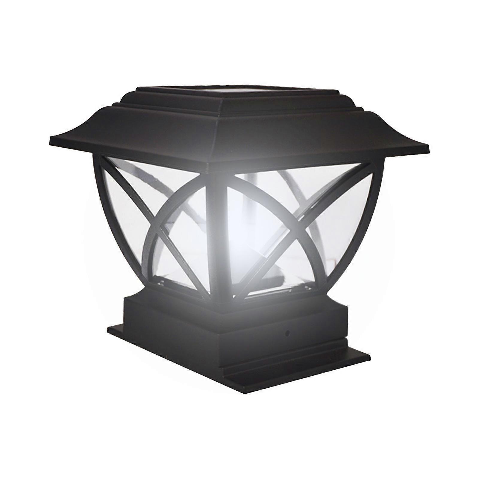 Square Solar Post Light - LED Cap for Fence, Outdoor Garden Pathway Lighting