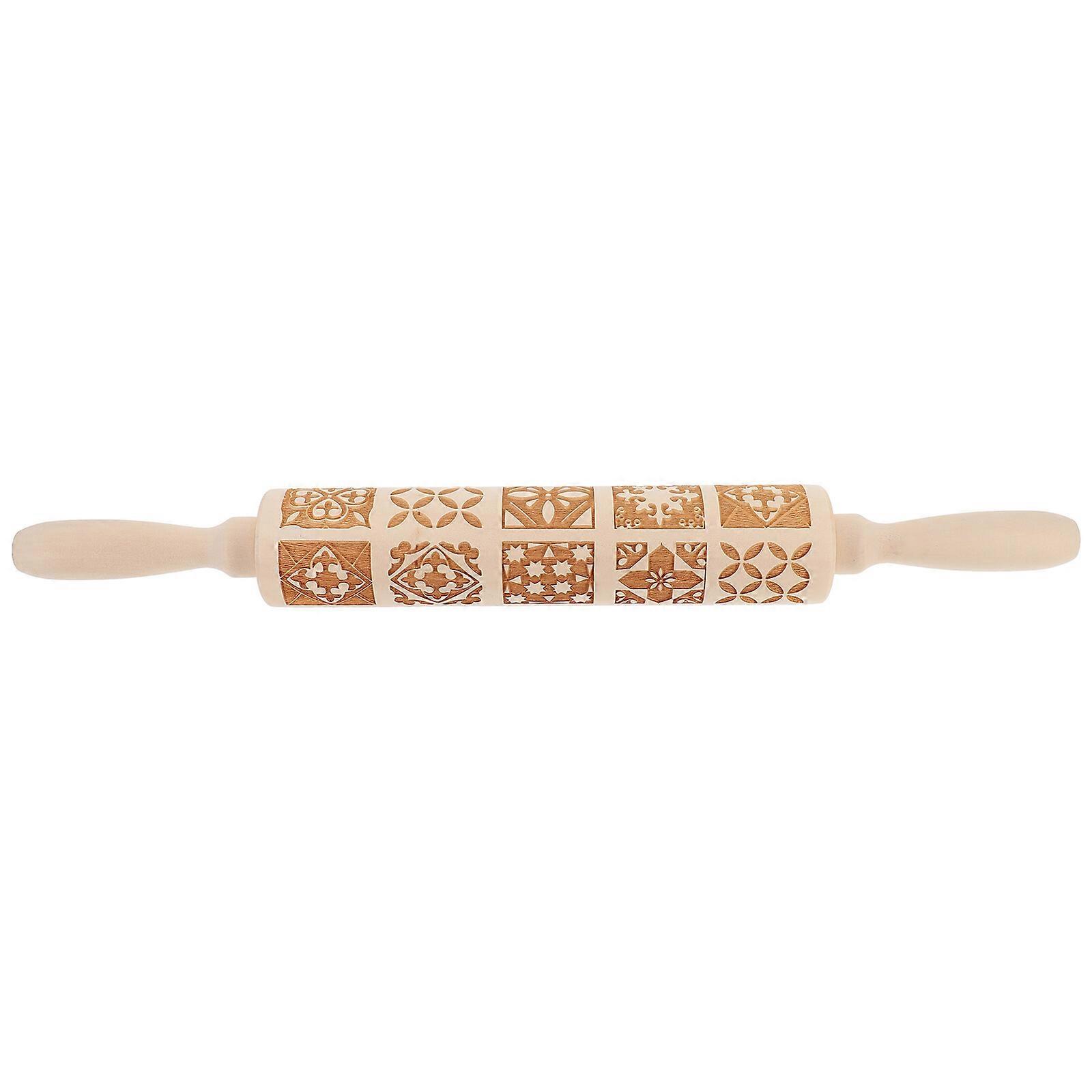 Rolling Pin with Design Professional Baking Rolling Pin Dough Roller Baking Tool with Traditional Pattern