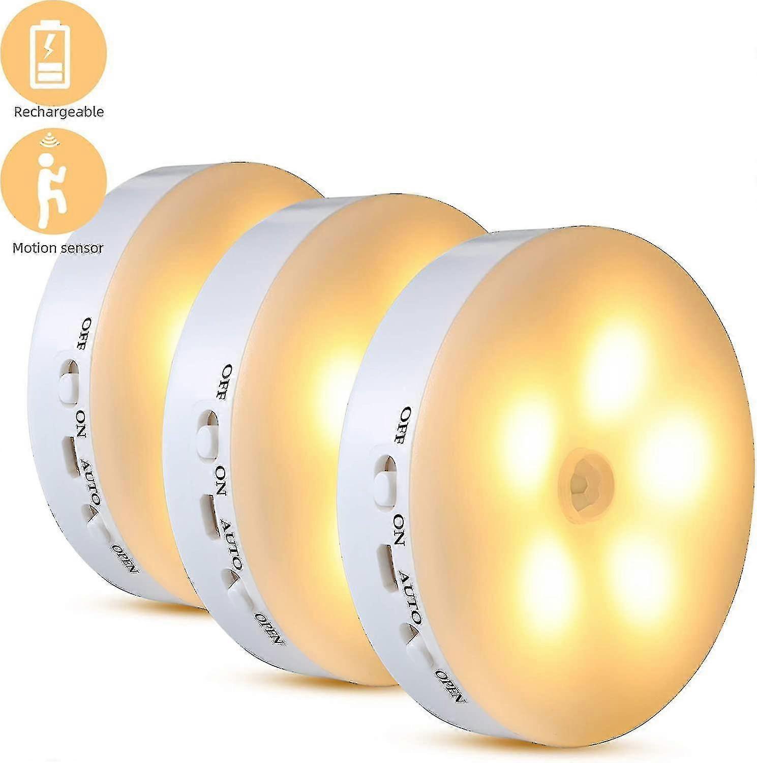 Rechargeable Night Light 3 Piece Set With Motion Sensor Automatic Wall Light Led Kids Night Light