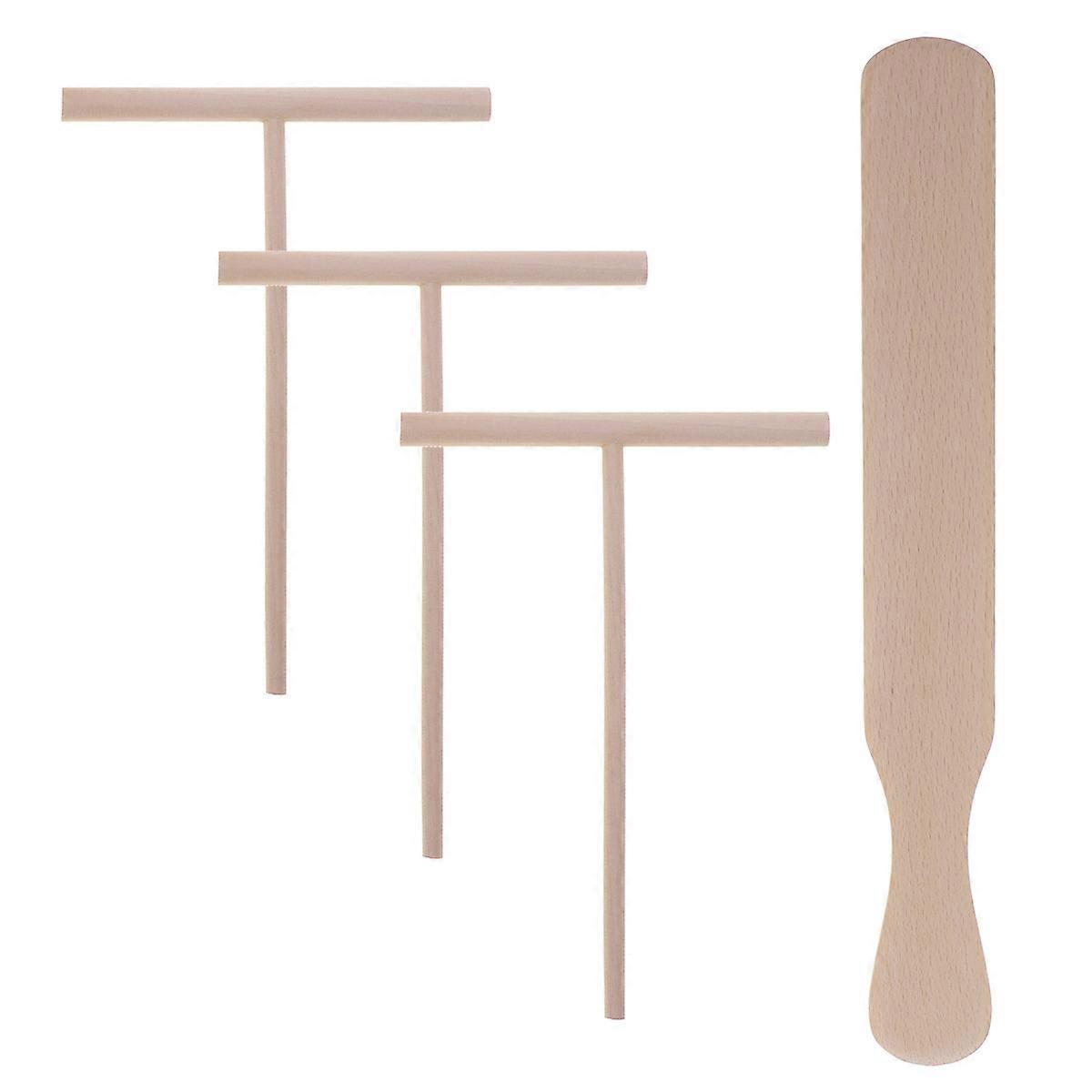4 Pcs Household Tool Set Crepe Making Accessories Crepe Spreader Pancake Spreader