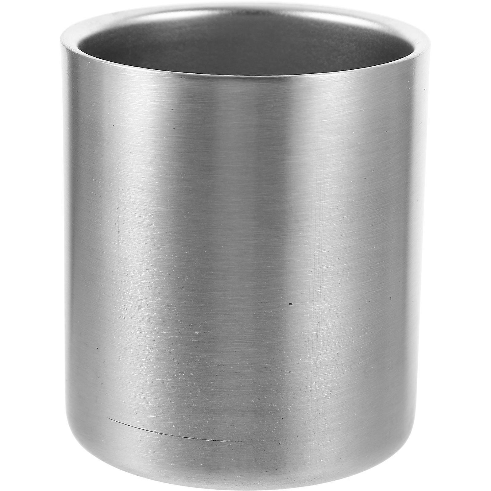 304 Brosse à dents en acier inoxydable Gobelet Tasse d’eau Boissons Tasse à bière pour les voyages à la maison (Argent, 300 ml)
